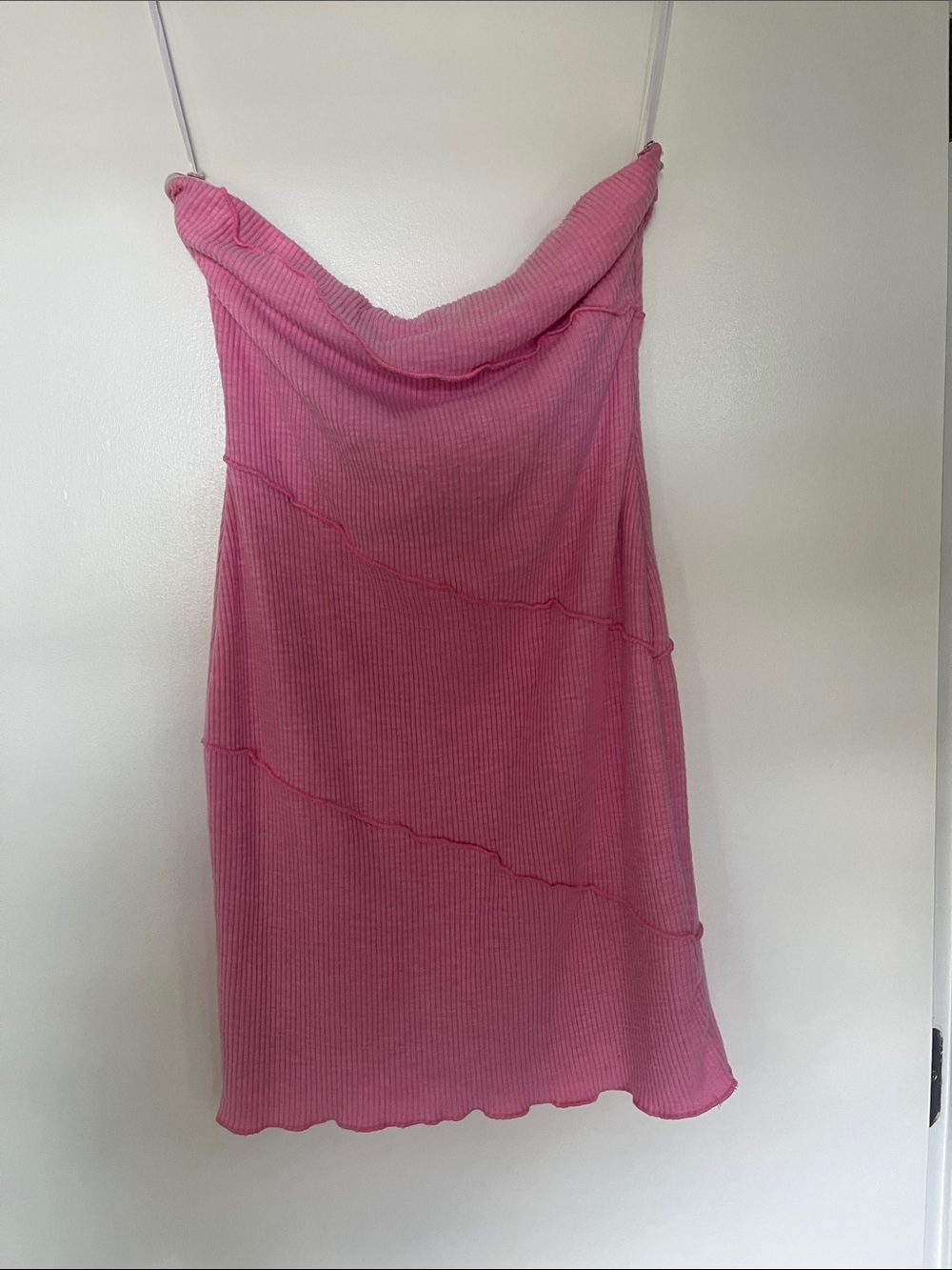 Princess Polly Hot Pink Ribbed Cowl Neck Slip
